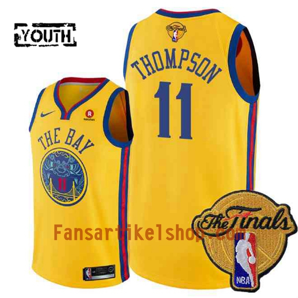 NBA Golden State Warriors Trikot Klay Thompson 11 2018 NBA Finals Patch Nike Gelb City Edition Swingman - Kinder NBA Golden State Warriors Trikot Klay Thompson 11 2018 NBA Finals Patch Nike Gelb City Edition Swingman - Kinder
